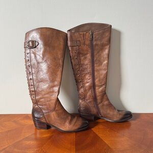 Arturo Chiang Tan Leather Heeled Boots, NWOT